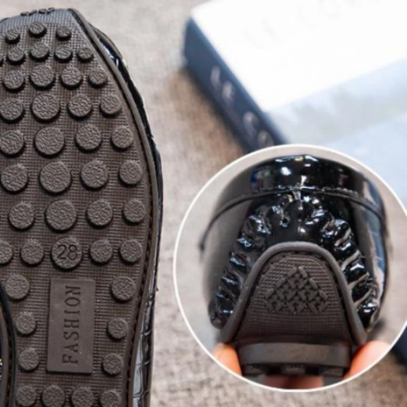 Niños Moda Cuero Zapatos Escuela Niños Fiesta Boda Vestido Zapatos Informales Mocasines Foto 4 de 4