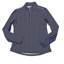 Nivo quarter zip long mesh sleeves pullover navy women's med golf sports active