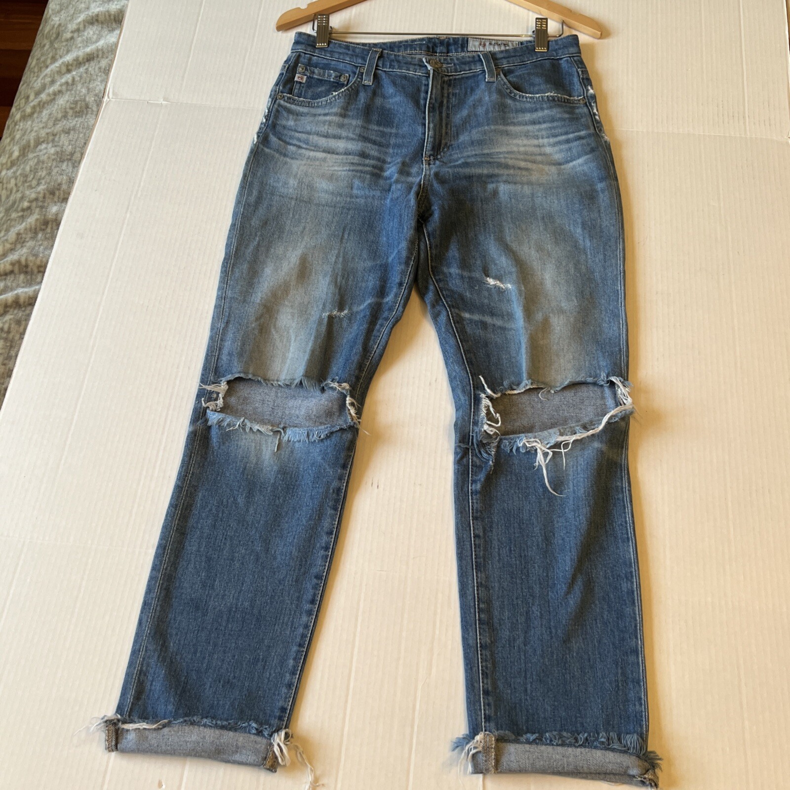 AG Jeans Sz 28R The Isabelle High Rise Straight Crop in 13 Years Saltwater 💖 thumbnail 3