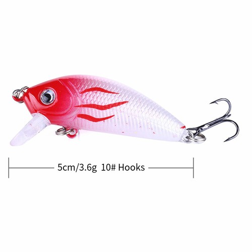 5pcs/Box Minnow Fishing Lures Hard Bait 5cm/3.6g Crankbait Saltwater Tackle - 第 2/6 張圖片