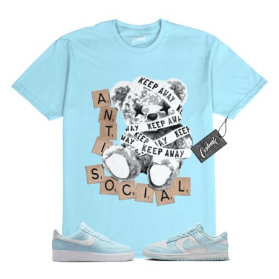 Air Force 1 Dunk Low Glacier Ice Blue White T Shirt to Match ANTI