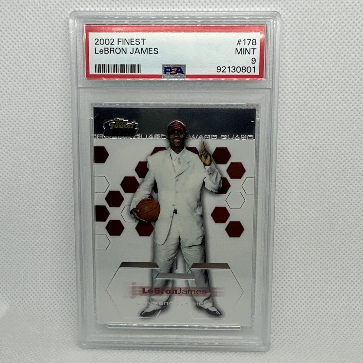 その他 2002 topps Finest  Lebron James  XRC LeBron James 2002 Topps Finest Rookie Card #178 PSA Mint 9