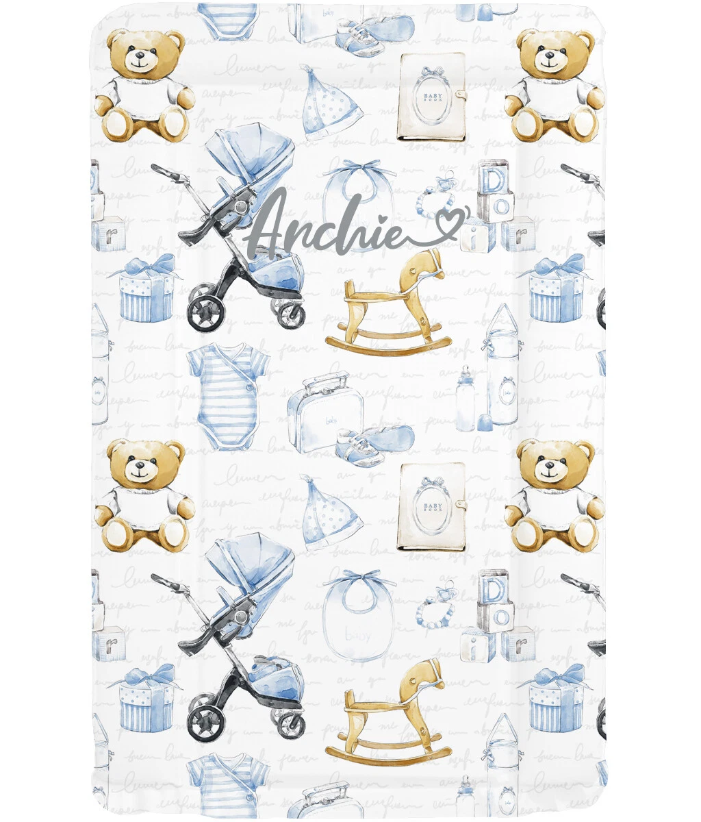 Vintage Design Nursery Baby Changing Mat - Blue Boys - Can Be Personalised
Opens in a new window or