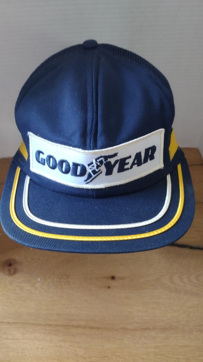 Vintage Goodyear Trucker Mesh Hat Stripes 80s Snapback Swingster