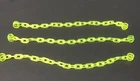LEGO 3 Trans Neon Green Chains, 21 Links, Between 16 and 17 Studs Long
