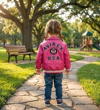 Adorable Toddler Girl Jackets – Sizes 2T 3T 4T & 5T - Handmade Avirex Jacket