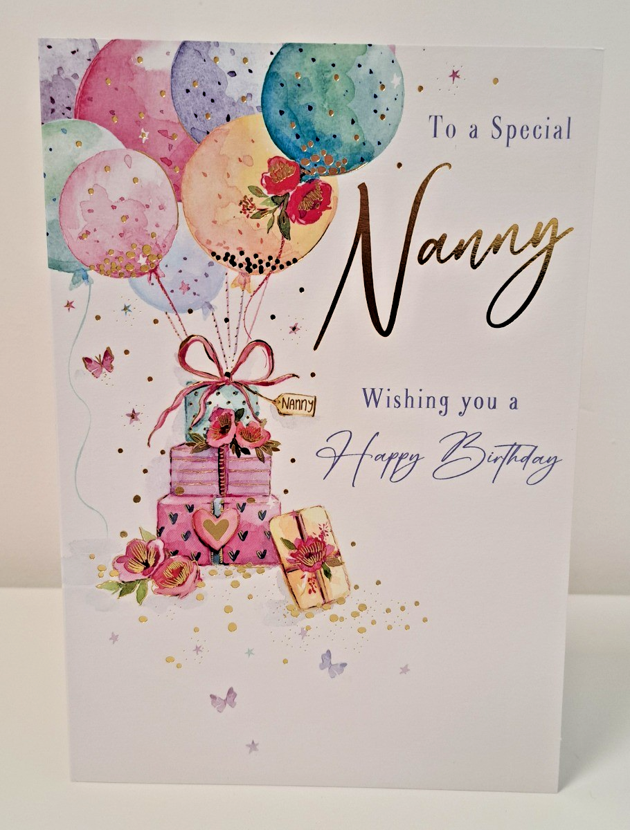 To A Special Nanny Birthday Card. 23x15cm (9x6 Inches)