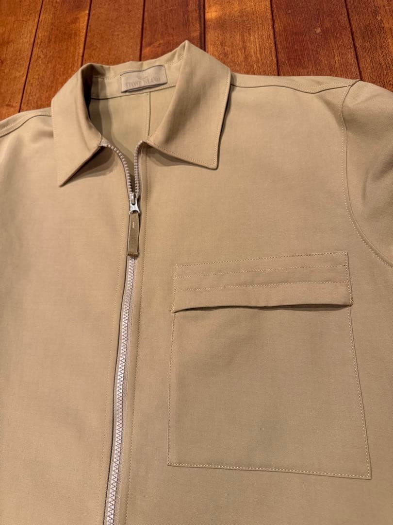 Stone Island Ghost Piece 23AW Gabardine Doppio Zip Jacket Beige L - product detail image 11