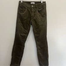 Loft Curvy Skinny Women s Olive Green Corduroy Pants Side Zipper Detail Sz 28 6