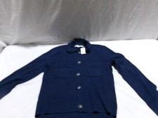 L380 LOFT Chest Pocket Cardigan Sweater Navy Womens Size XS