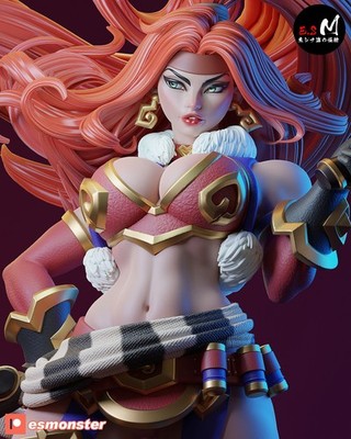 Red Monika | 3D Resin Print | Unpainted Figure Model Kit | Fan Made