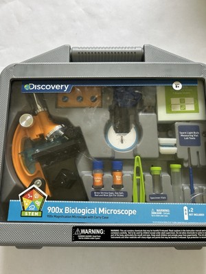 Discovery 900x Magnification Microscope With Gray Carrying Case. Kids Over 8.