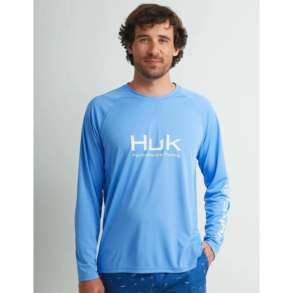 Huk Vented Pursuit Long Sleeve Shirt Marolina Blue Sun Protection S Size