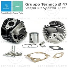 GRUPPO TERMICO KIT CILINDRO PISTONE 75cc Ø47 PIAGGIO VESPA 50 SPECIAL 1970->1972