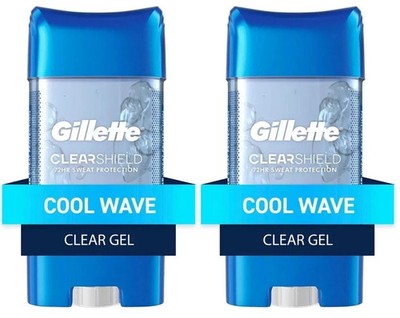 Gillette Cool Wave Men's Antiperspirant and Deodorant Clear Gel - 2 Pack