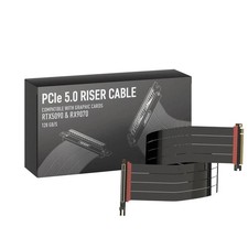 LINKUP PCIE 5.0 Riser Cable for Vertical GPU Mount Right 90cm - v4, Black