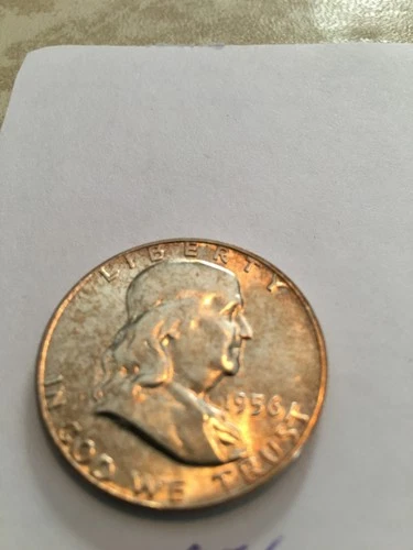 1956 Franklin half dollar au