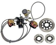 Hydraulic Brake Kit Full Sized Kart Dual Front Rear Caliper Go Kart Chassis