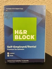 H&R Block PREMIUM 2019 Tax Software Self Employed / Rental Window / Mac turbotax