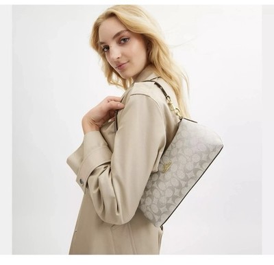 Coach CX580 Charlotte Shoulder Bag In Signature Canvas In Gold