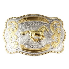Rock Bull Ride Rodeo Long Huge Big Cowboy Texas Western Shine Belt Buckle 40mm