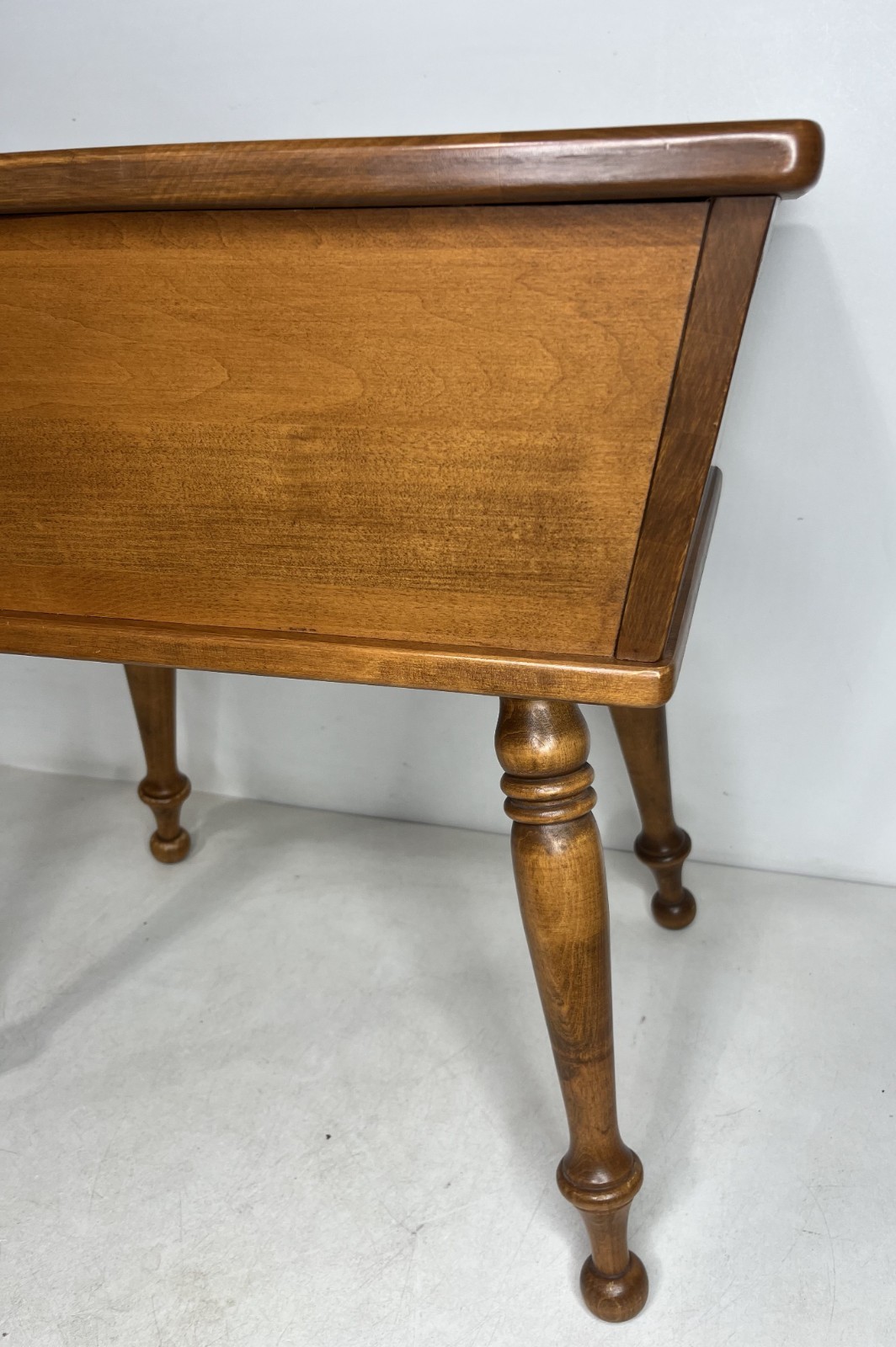 Vintage Ethan Allen Early American Solid Maple Lift Top Sewing Table Dough Box