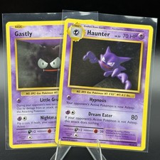 Pokémon TCG Evolutions Gastly & Haunter Card Pair (47/108 & 48/108)