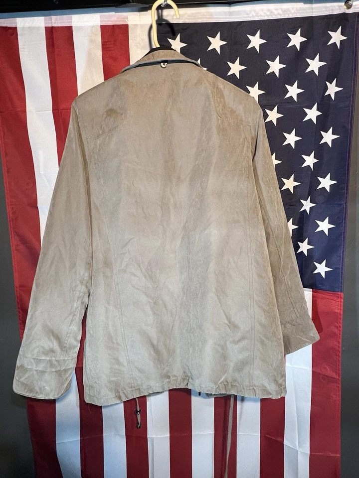 Chaqueta para mujer Croft & Barrow talla pequeña - Abrigo de gamuza sintética tostado con forro a cuadros Foto 3 de 4