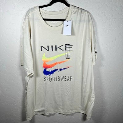 Nike Beige Sportswear Graphic T Shirt Logo 4XL