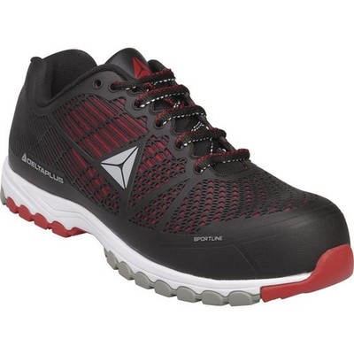 Delta Plus Sport S1P schwarz/rot Composite Zehen-/Zwischensohle Sicherheitstrainer Schuh