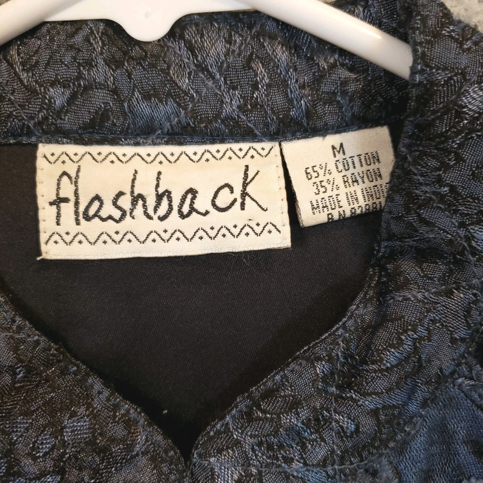 Flashback Velvet Patchwork Jacket Womens M Blue C… - image 7