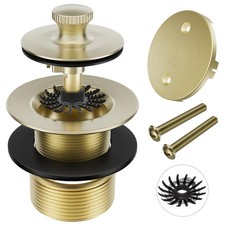 Brushed Gold Tub Drain Stopper Bathtub Drain, Hair