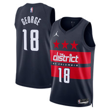 Washington Wizards Kyshawn George #18 Jordan Navy NBA Swingman Jersey Statement
