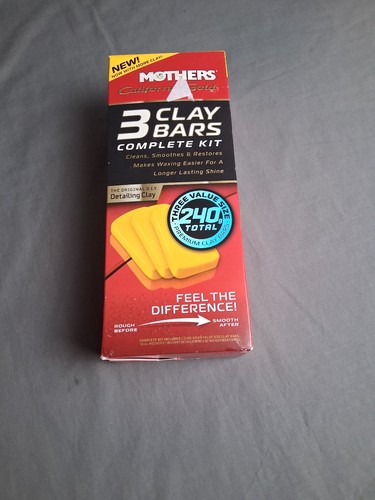 Mothers California Gold 3 Clay Bars Complete Kit Detailing Clay Instant Detailer