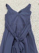 David's Bridal Women's Sz 2 CHIFFON BRIDESMAID DRESS Cobalt Blue Classy