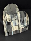 Vintage Steuben Glass Angled Heart Paperweight, Signed