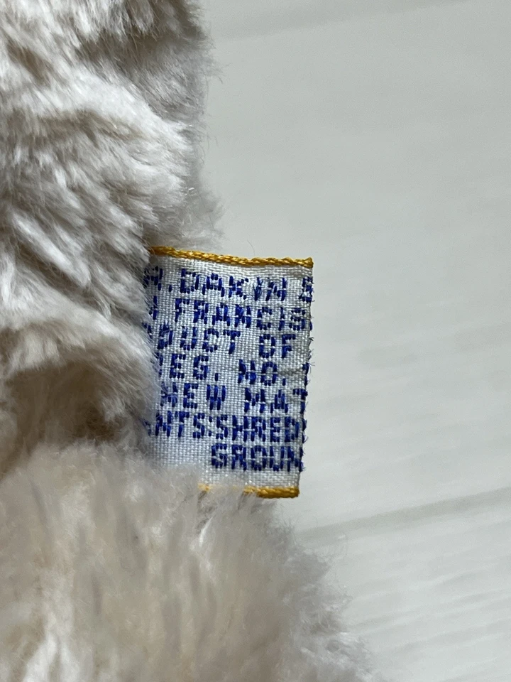 Vintage 1988 Kinder Gund Gray Bunny Rabbit  Soft Plush Animal With Rattle7” - Image 3 of 4