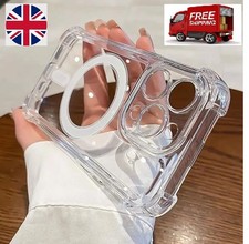 Transparent Wireles Charge Case For iPhone 11 12 13 14 15 16 17 Magsaf Magnetic