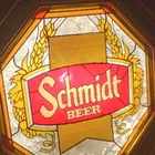 Schmidt Beer Vintage light up sign Octagon Brown Gold Red Bar Room sign