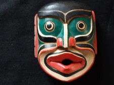 CLASSIC NORTHWEST COAST DESIGN, "WOMAN" CARVED WOODEN MASK,  EUG-0725*08440