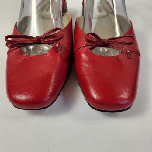 Talbots Womens Leather Slingback Shoe Sz 7.5 W Wide Red Closed Toe Dress Sandals - Picture 15 of 21