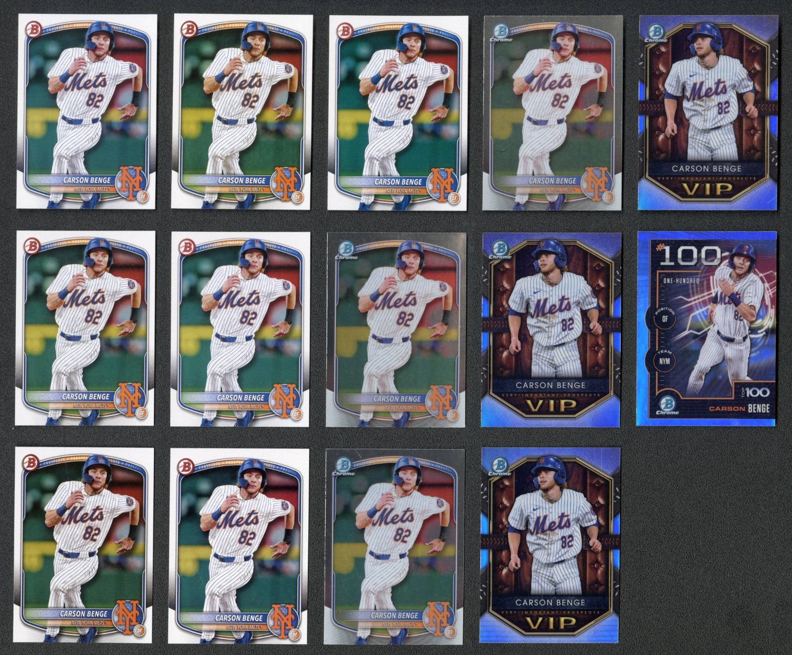 2025 Bowman MLB Lot of 14 Carson Benge Rookie Cards Chrome New York Mets