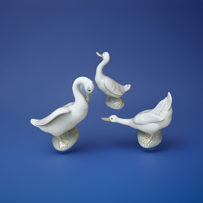 Vintage NAO by Lladró Porcelain Geese Figurines – Set of Three - Made In Spain