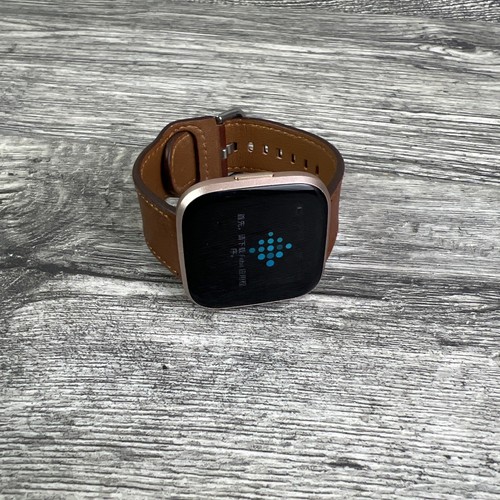 Fitbit Versa 2 Activity Tracker Rose Gold/Coral FB507 Small Leather Band