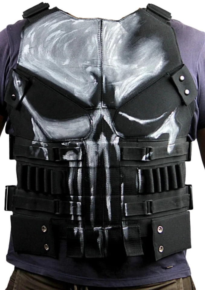 Punisher Season 3 Movie Style Barnthal Real Leather Vest Halloween Big Sale - image 2 of 4