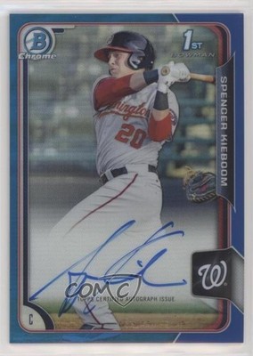 2015 Bowman Chrome Prospects Blue Refractor 130/150 Spencer Kieboom Auto 0jf4