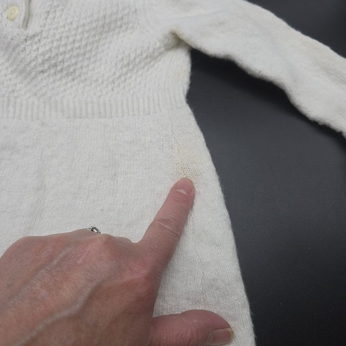 Janie And Jack Sweater Dress 18-24 Mos. Ivory Gray Wool Cashmere Blend *FLAWED* - Picture 10 of 13
