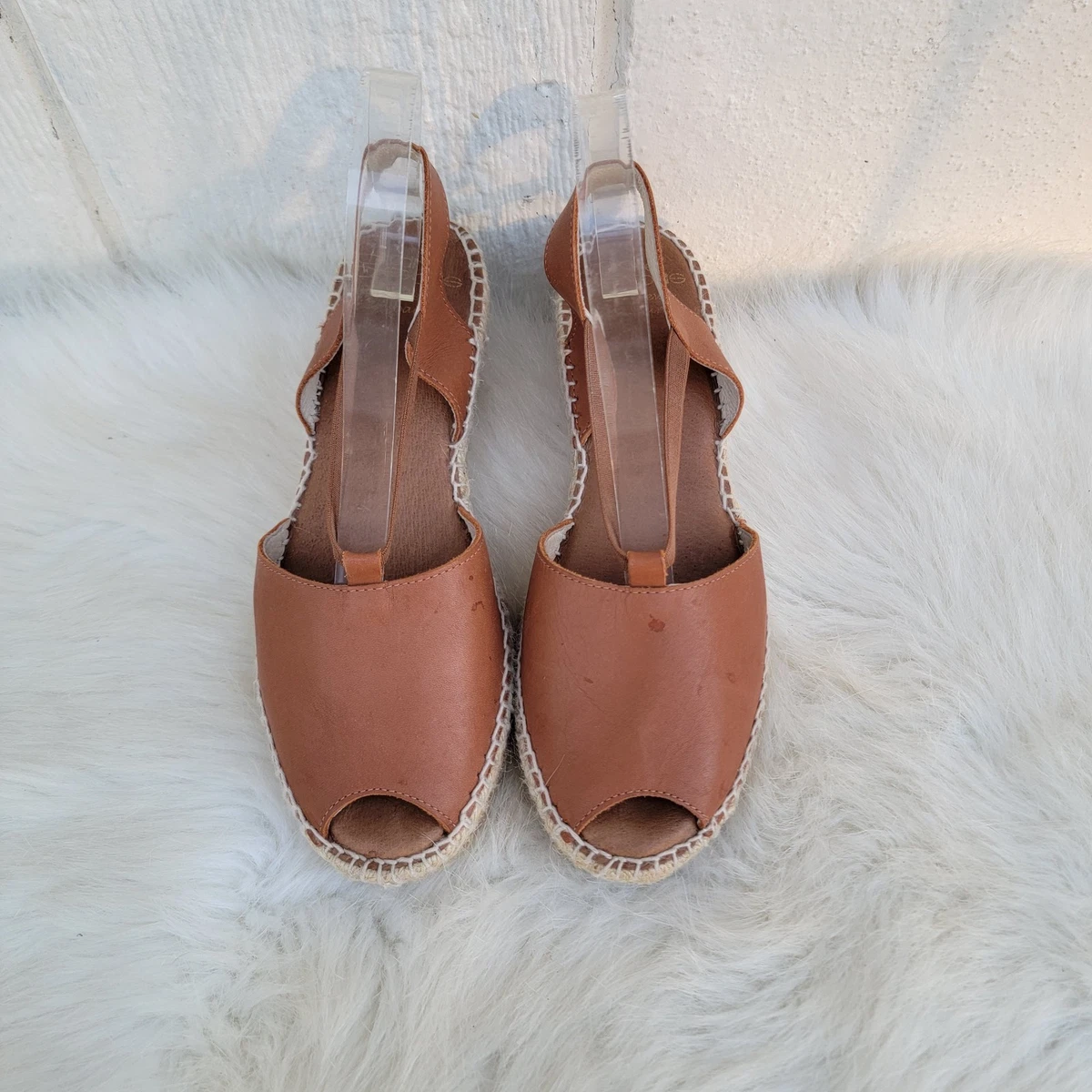 Sandale Compensée Femme André Assous Carmela - Espadrille Cognac Taille 10 - Neuve Avec Étiquettes