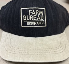 Vintage Farm Bureau Insurance Brown Tan Herringbone Wool Baseball Cap Snapback