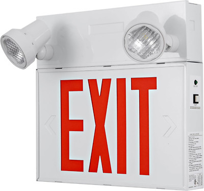 Remote Steel Exit Sign with 36W Battery, 4-Hour Emergency Lighting
